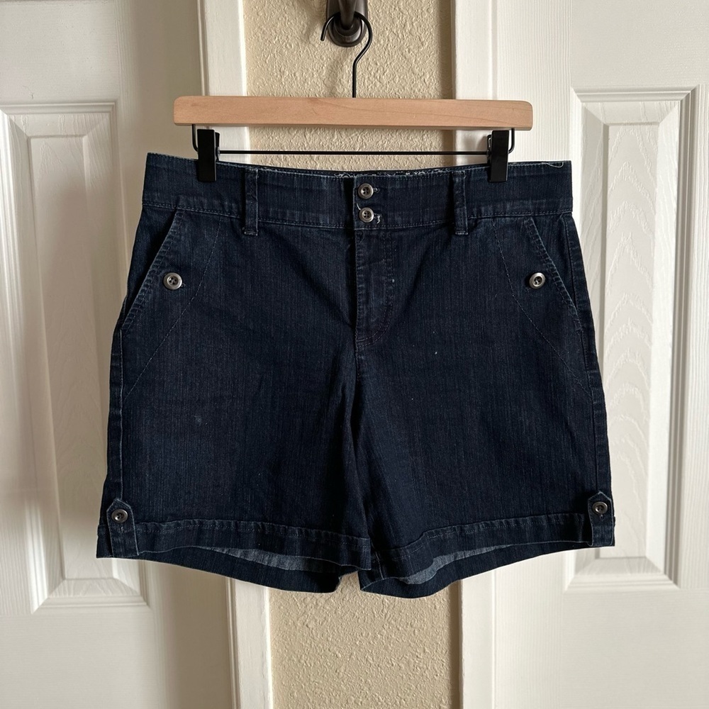 Gloria Vanderbilt Celine High Waist Navy Denim Short Size: 8 - Picture 3 of 8